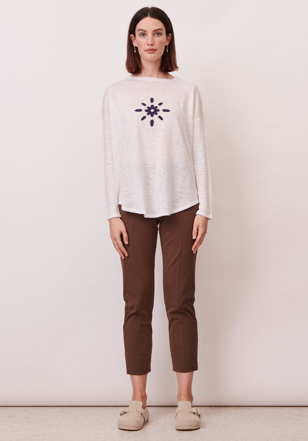 Compass Linen Print Tee