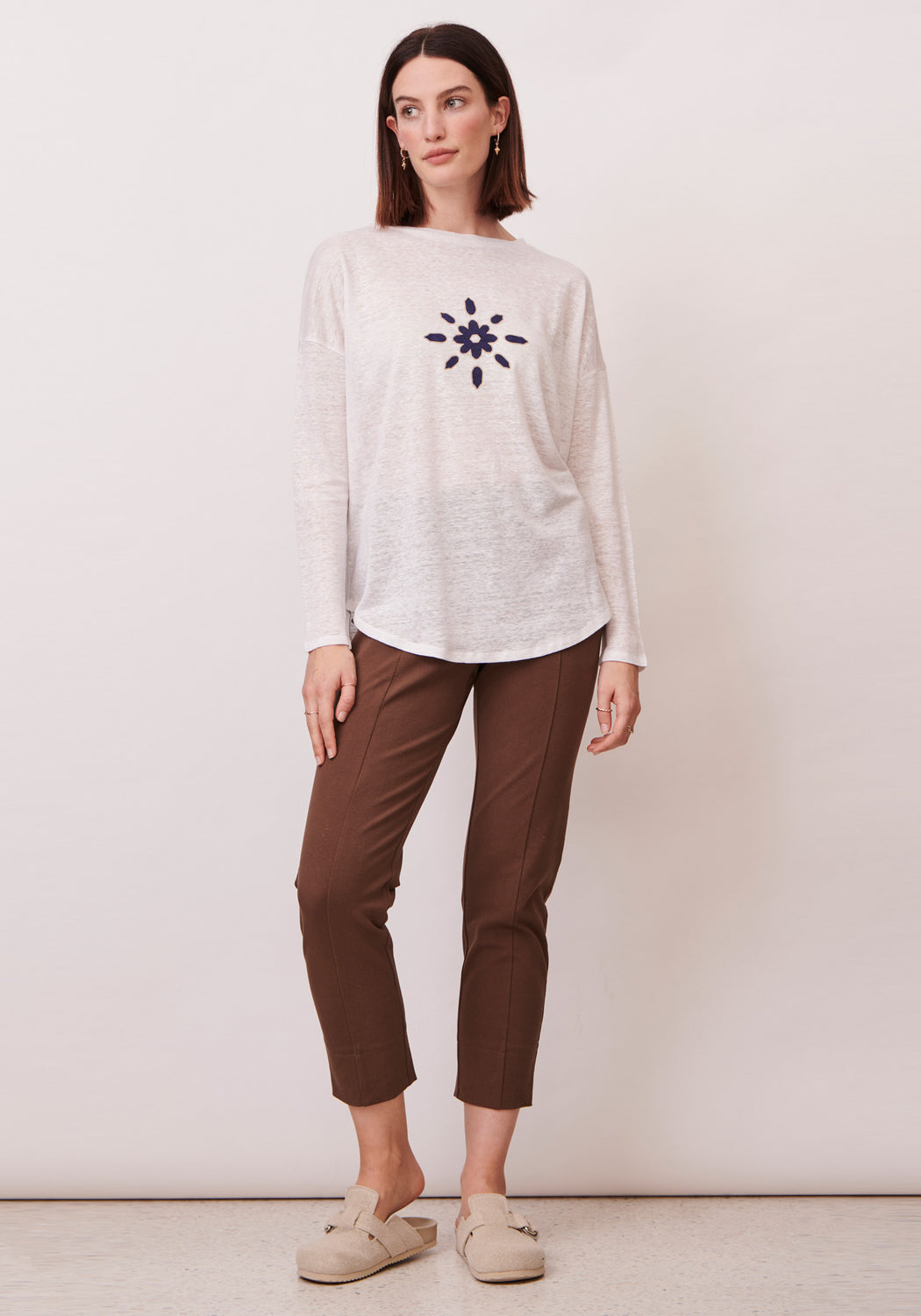 Compass Linen Print Tee