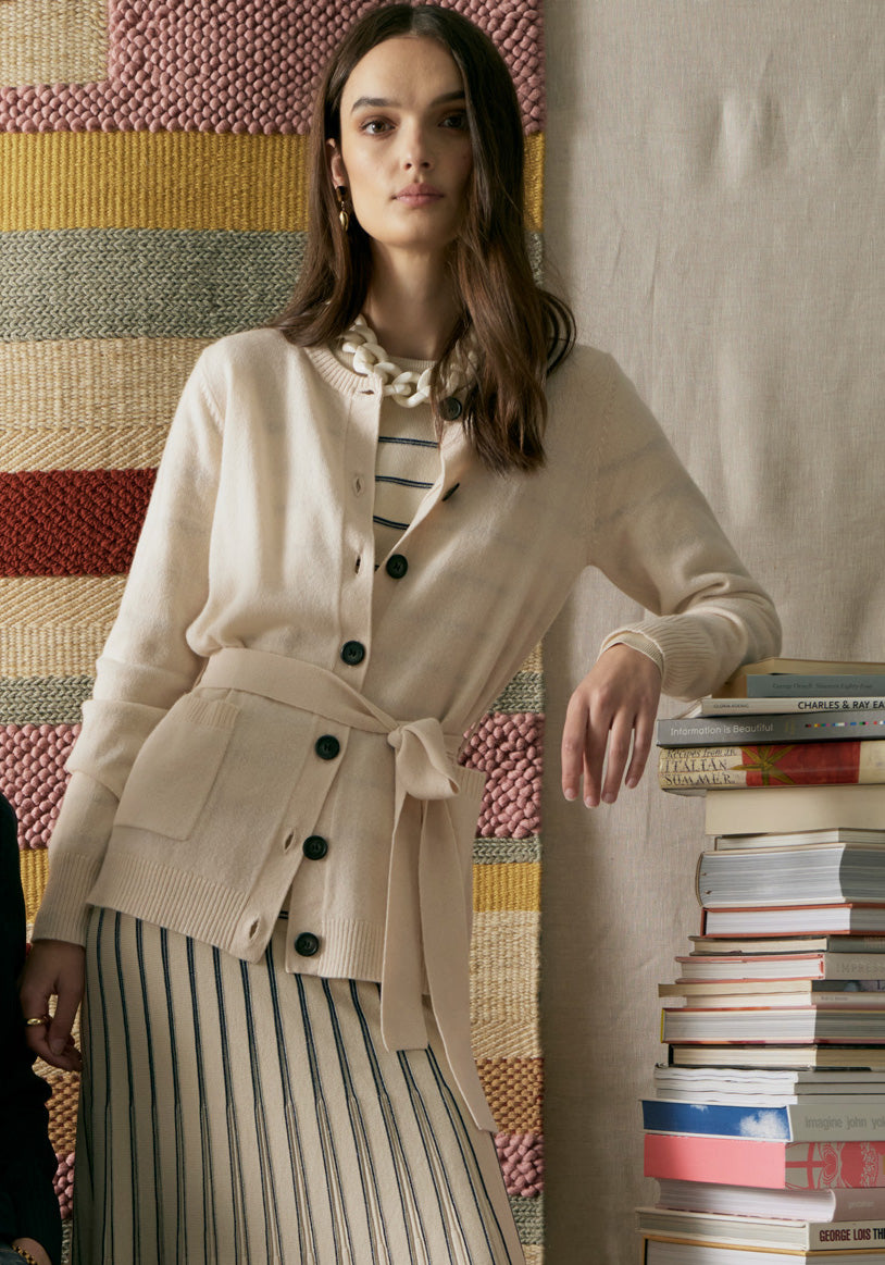 Willow Cashmere Tie Cardigan